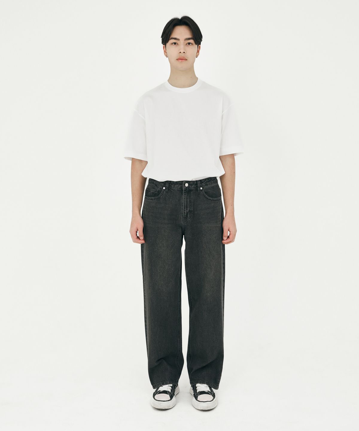세르지(SERGE) 세미 와이드 데님 팬츠 V1_블랙