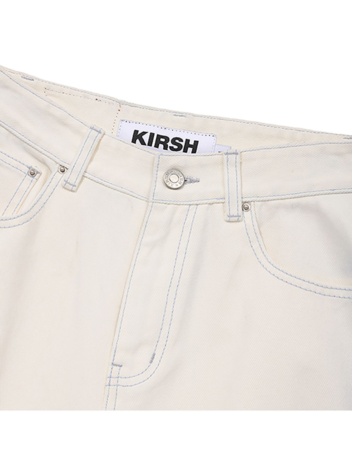 키르시(KIRSH) 체리 데미지 워싱 와이드핏 데님 팬츠 [아이보리]