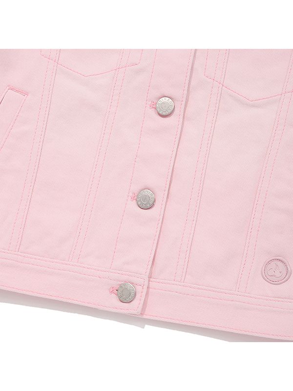 [ KIRSH ]★韓国人気★STRING POINT SHORT SLEEVE DENIM JACKET MUSINSA | KIRSH String Point Short Sleeve Denim Jacket [Salmon]