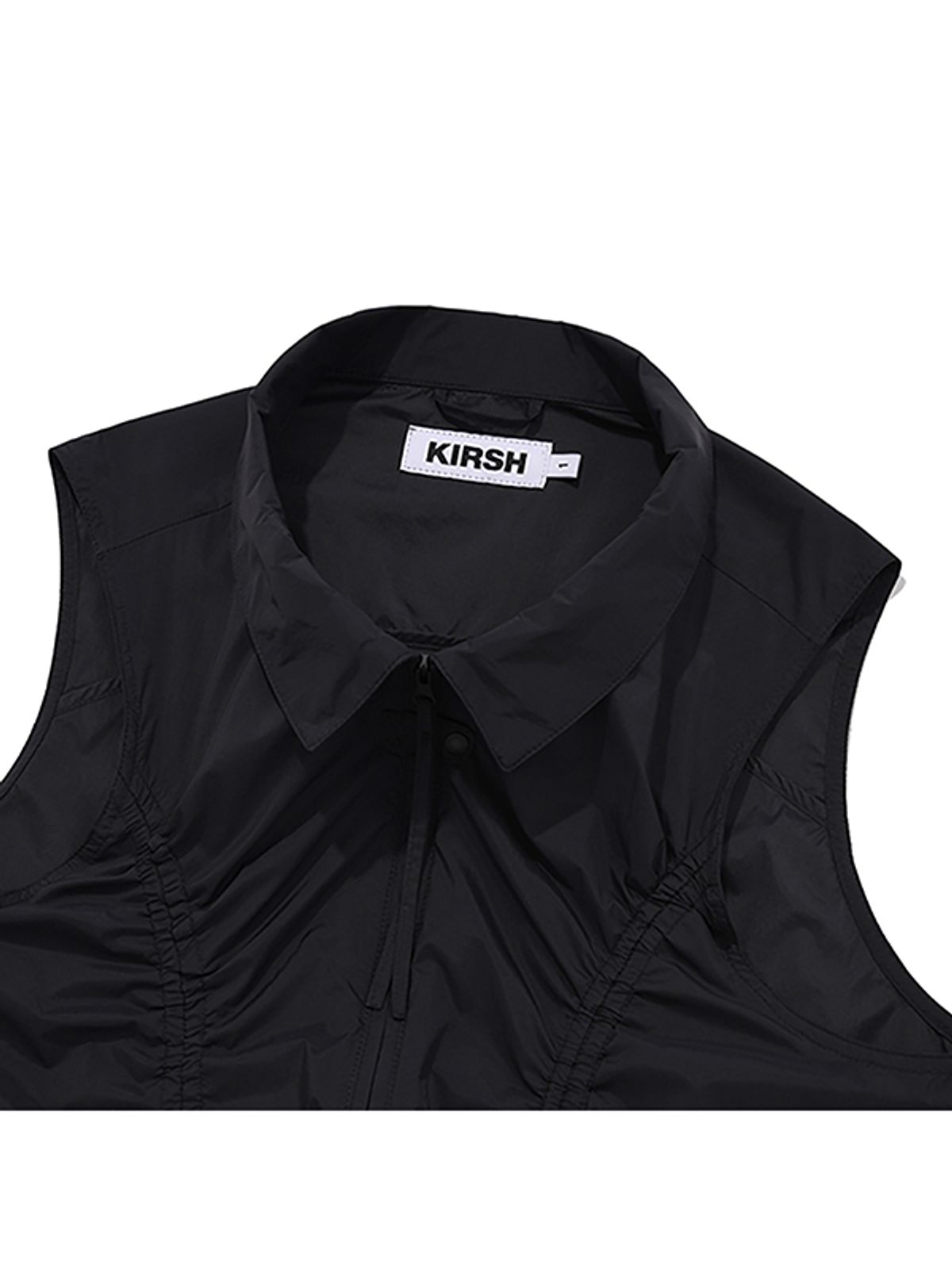 키르시(KIRSH) 카라 셔링 우븐 베스트 집업 [블랙]