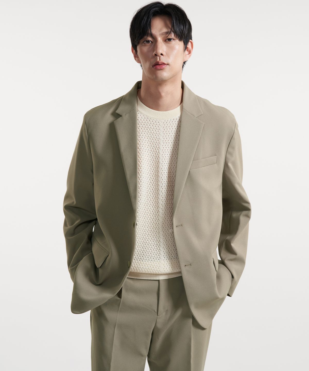 커넥트킨록(CONNECT KINLOCH) [세미오버] 라이트웨이트 블레이저 자켓 (베이지)
