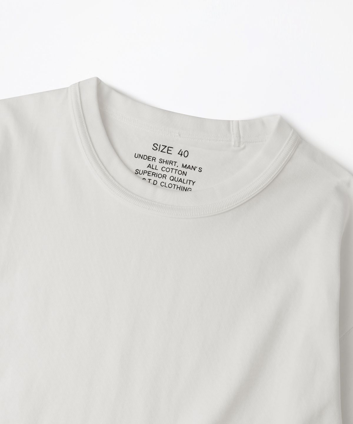 아웃스탠딩(OUTSTANDING) BASIC CREW NECK T-SHIRT_OFF WHITE