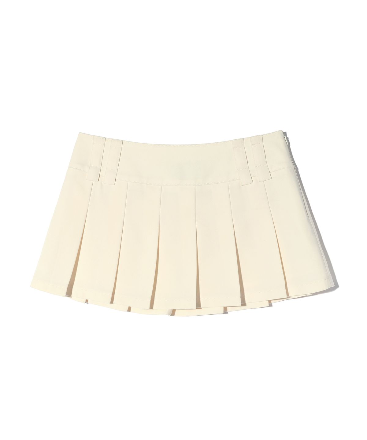 유희(YOUHEE) BELT PLEATS MINI SKIRT CREAM