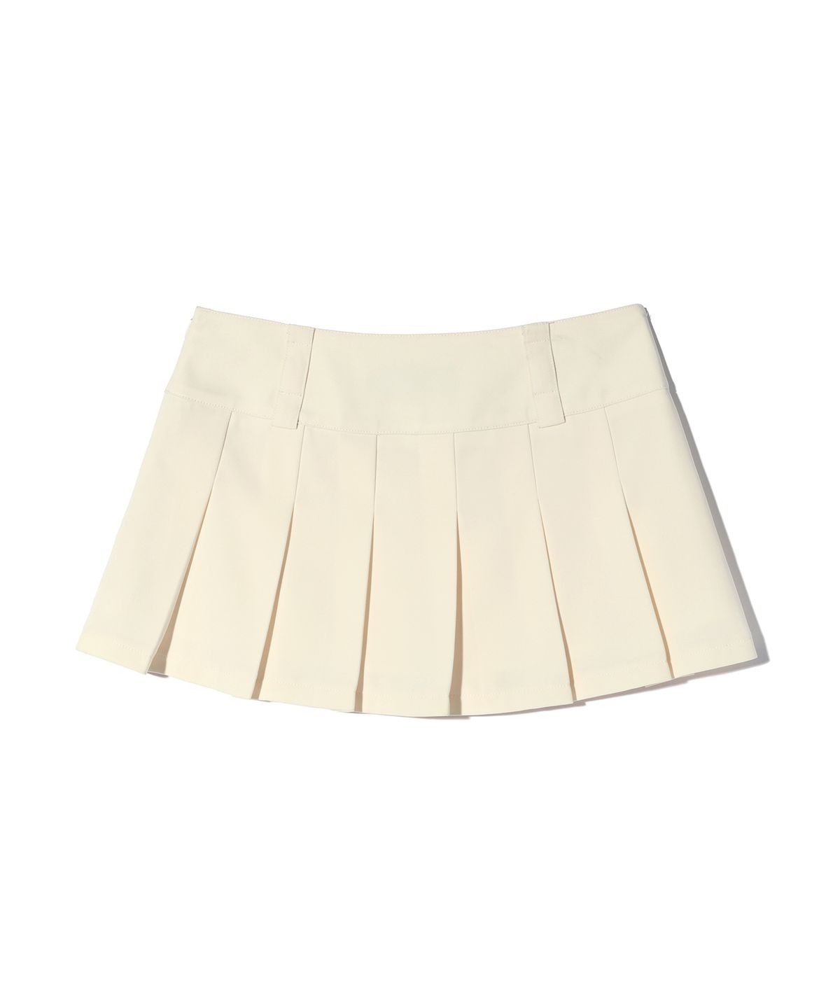 유희(YOUHEE) BELT PLEATS MINI SKIRT CREAM