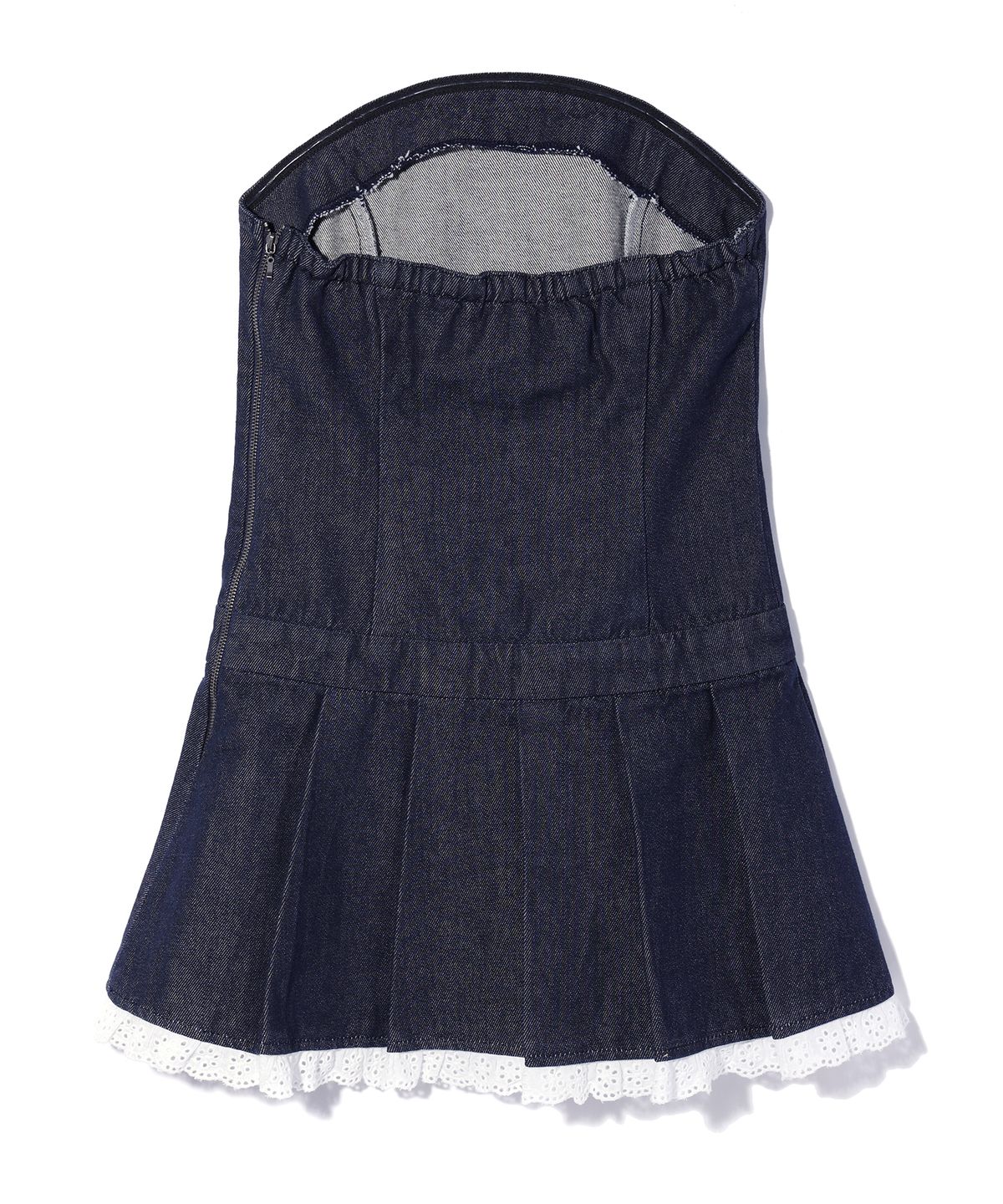 유희(YOUHEE) DENIM TUBE TOP DRESS BLUE
