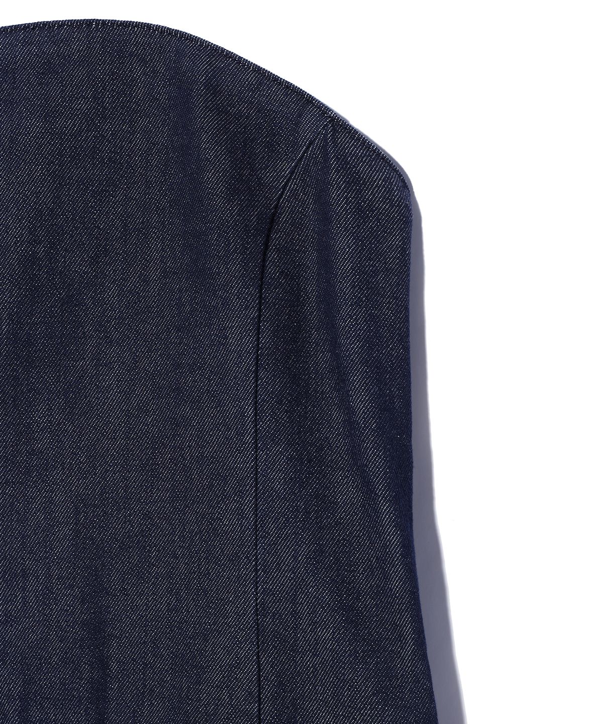 유희(YOUHEE) DENIM TUBE TOP DRESS BLUE
