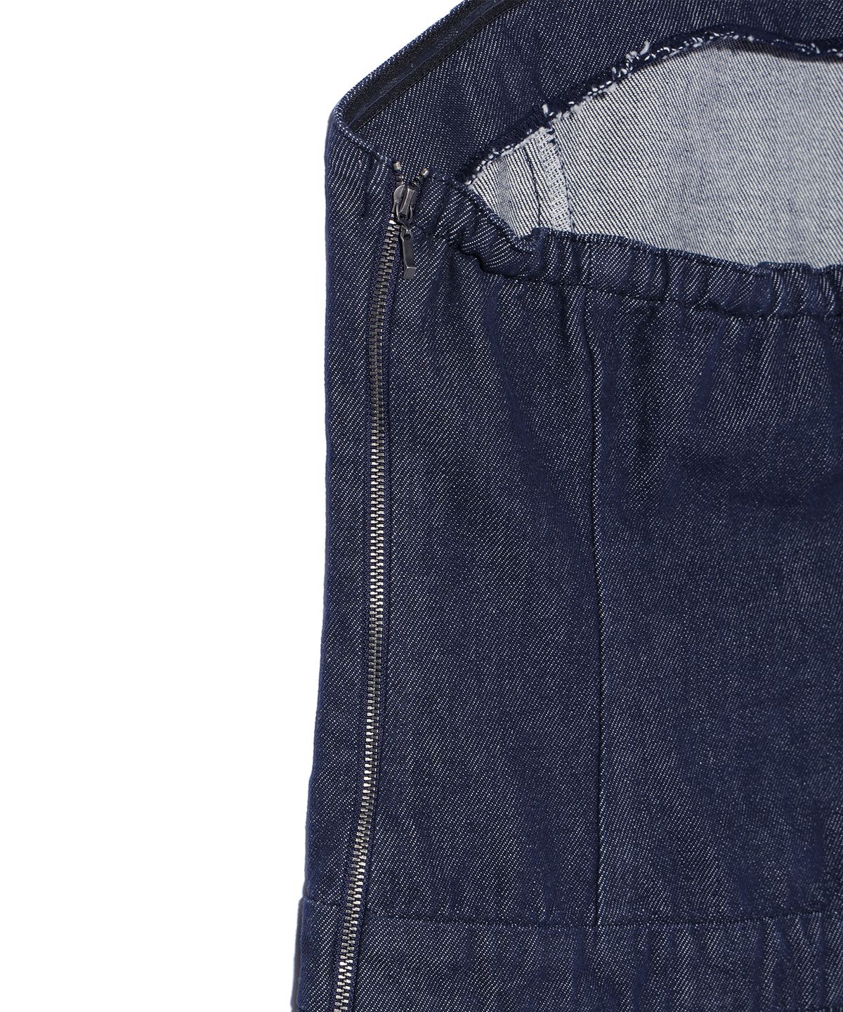 유희(YOUHEE) DENIM TUBE TOP DRESS BLUE