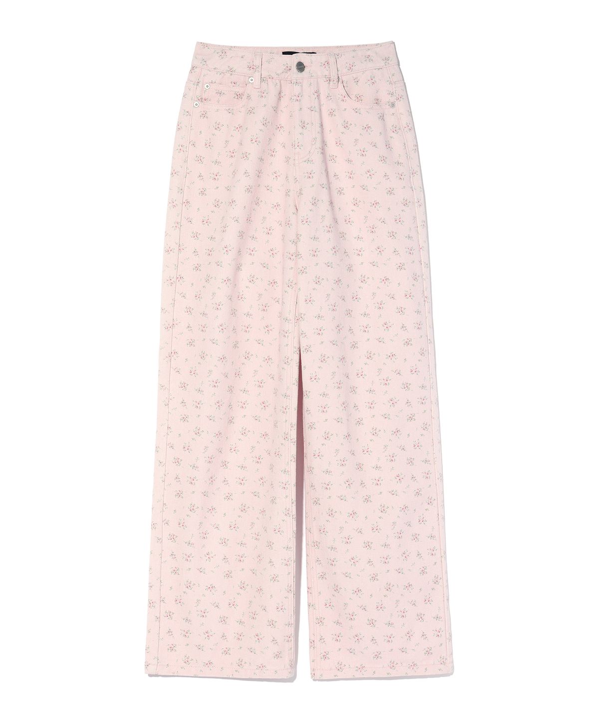 유희(YOUHEE) FLOWER PATTERN DENIM PANTS PINK