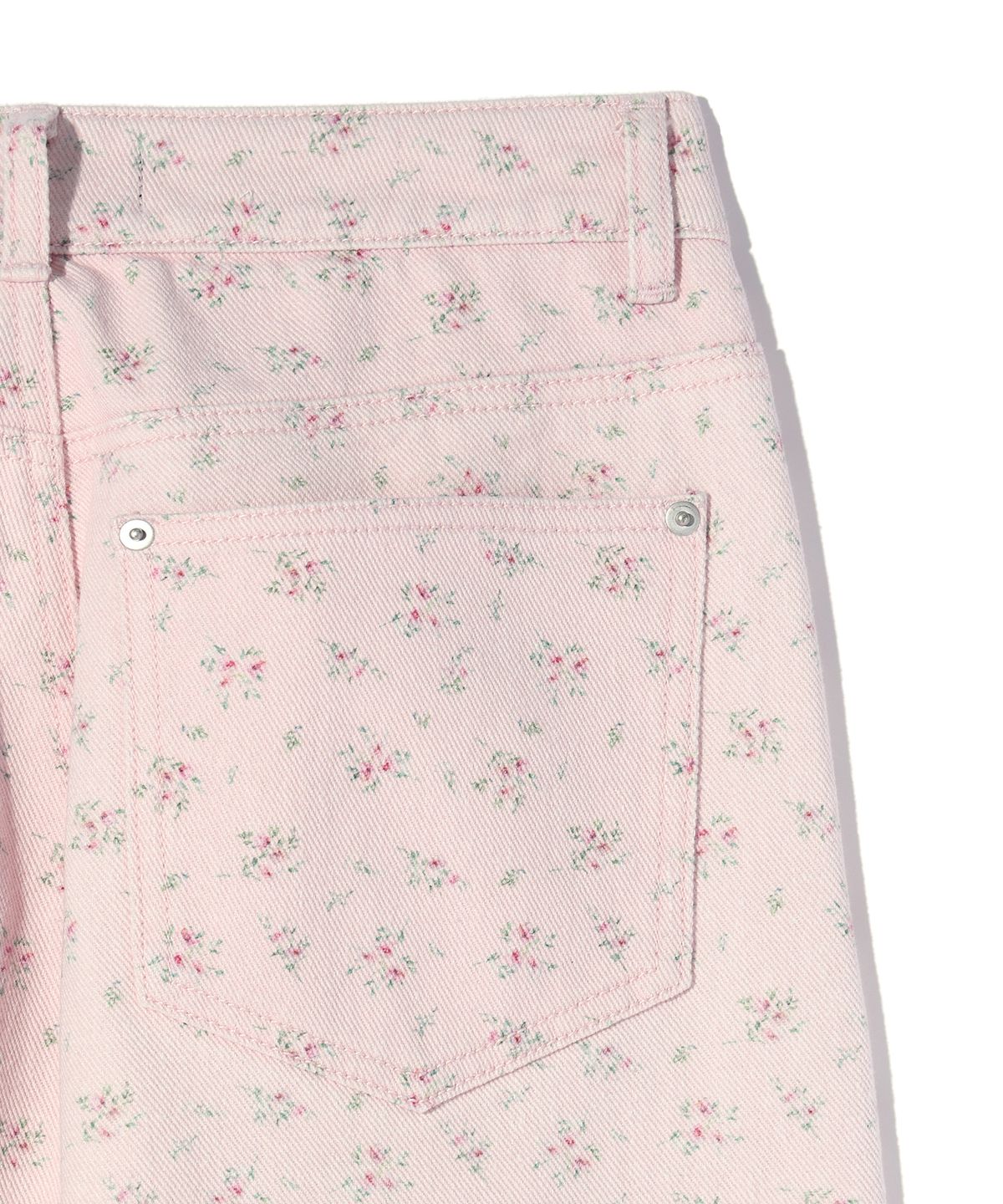 유희(YOUHEE) FLOWER PATTERN DENIM PANTS PINK