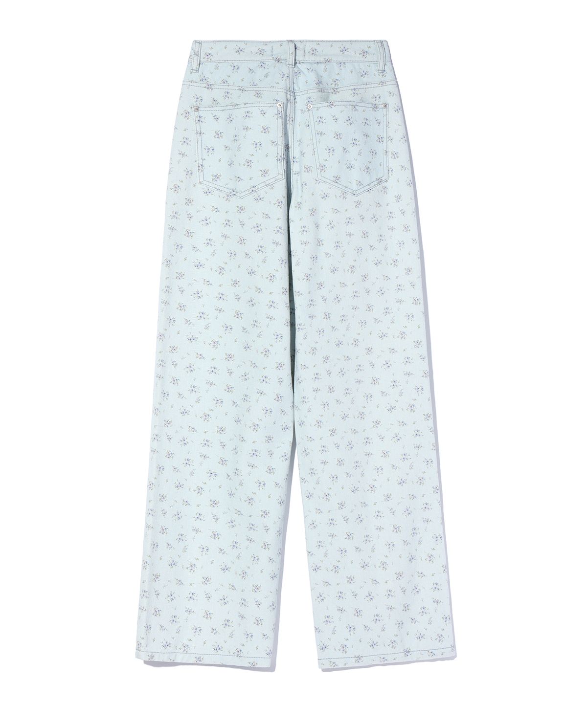 유희(YOUHEE) FLOWER PATTERN DENIM PANTS SKY BLUE