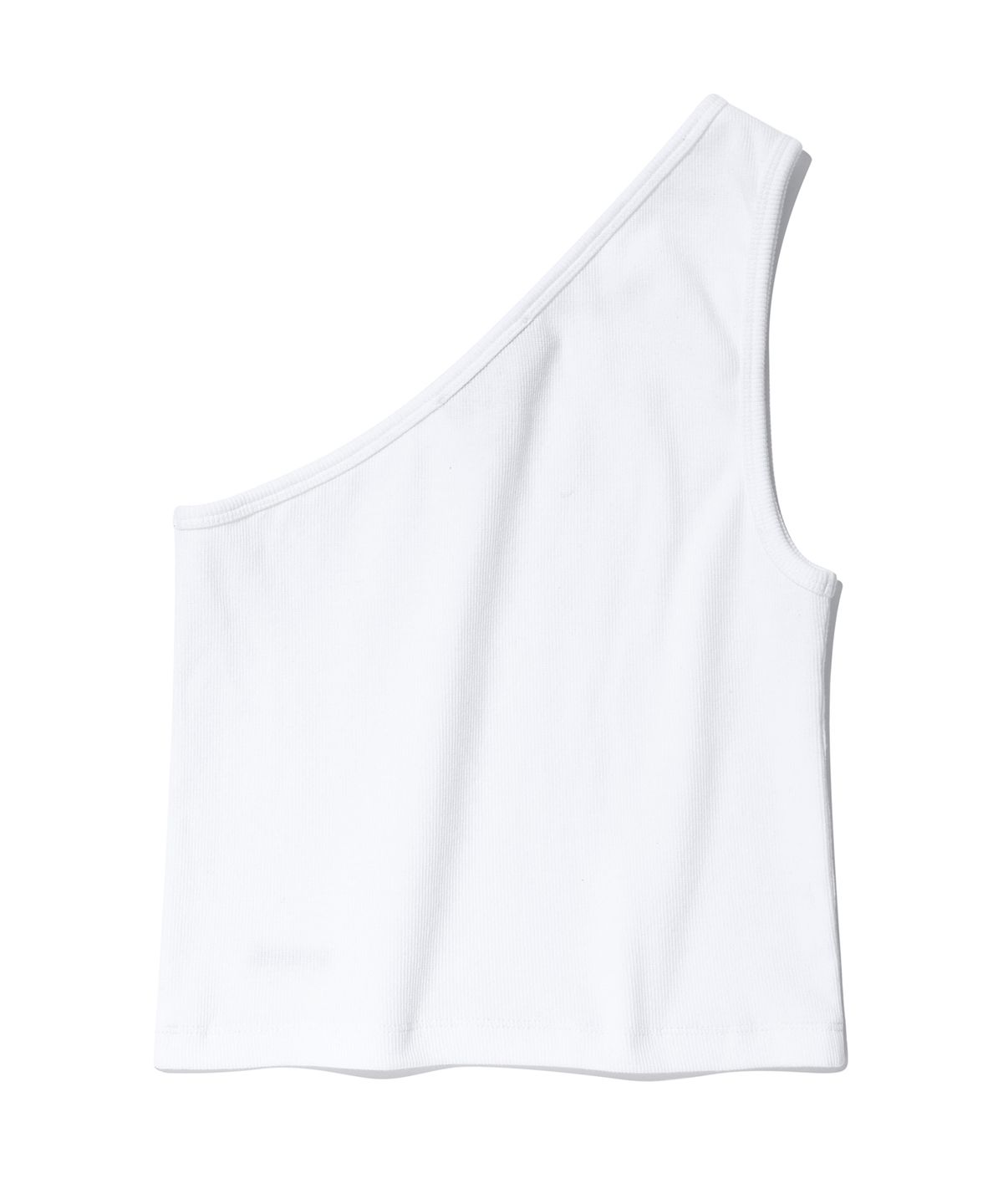 유희(YOUHEE) ONE SHOULDER LOGO SLEEVELESS WHITE