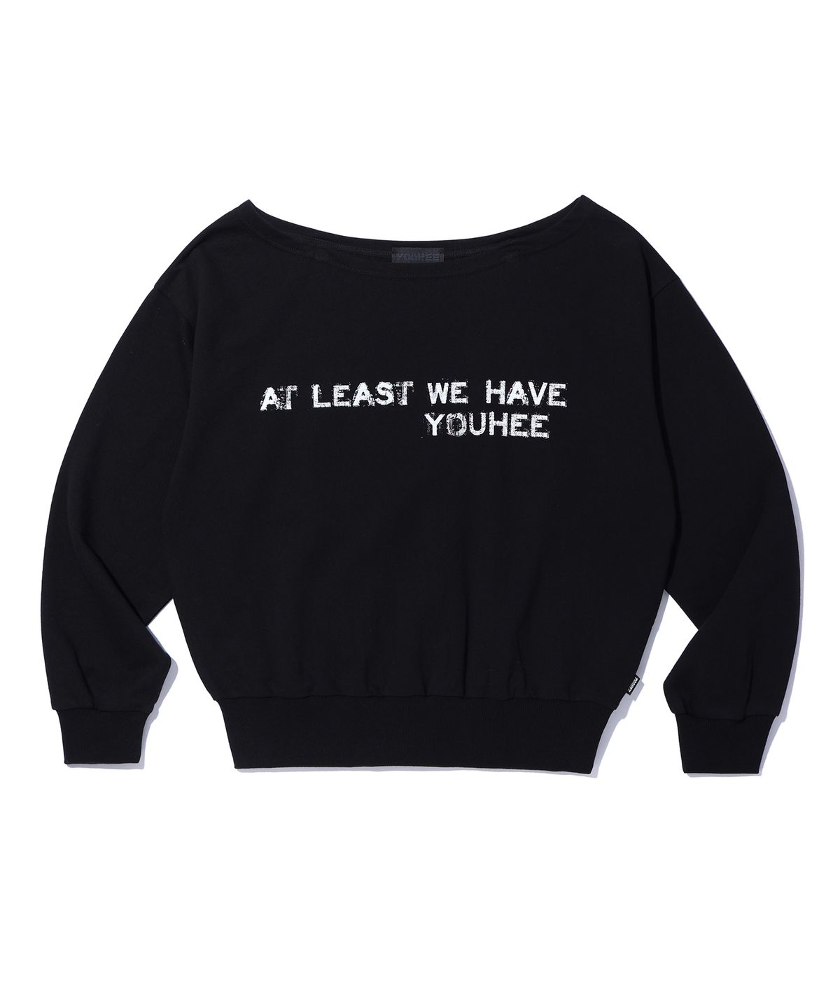 유희(YOUHEE) OFF SHOULDER SWEATSHIRTS BLACK