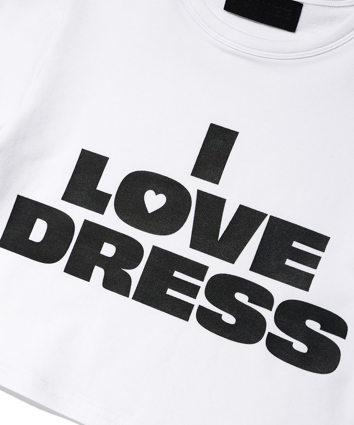 유희(YOUHEE) LOVE DRESS LETTERING T-SHIRTS WHITE