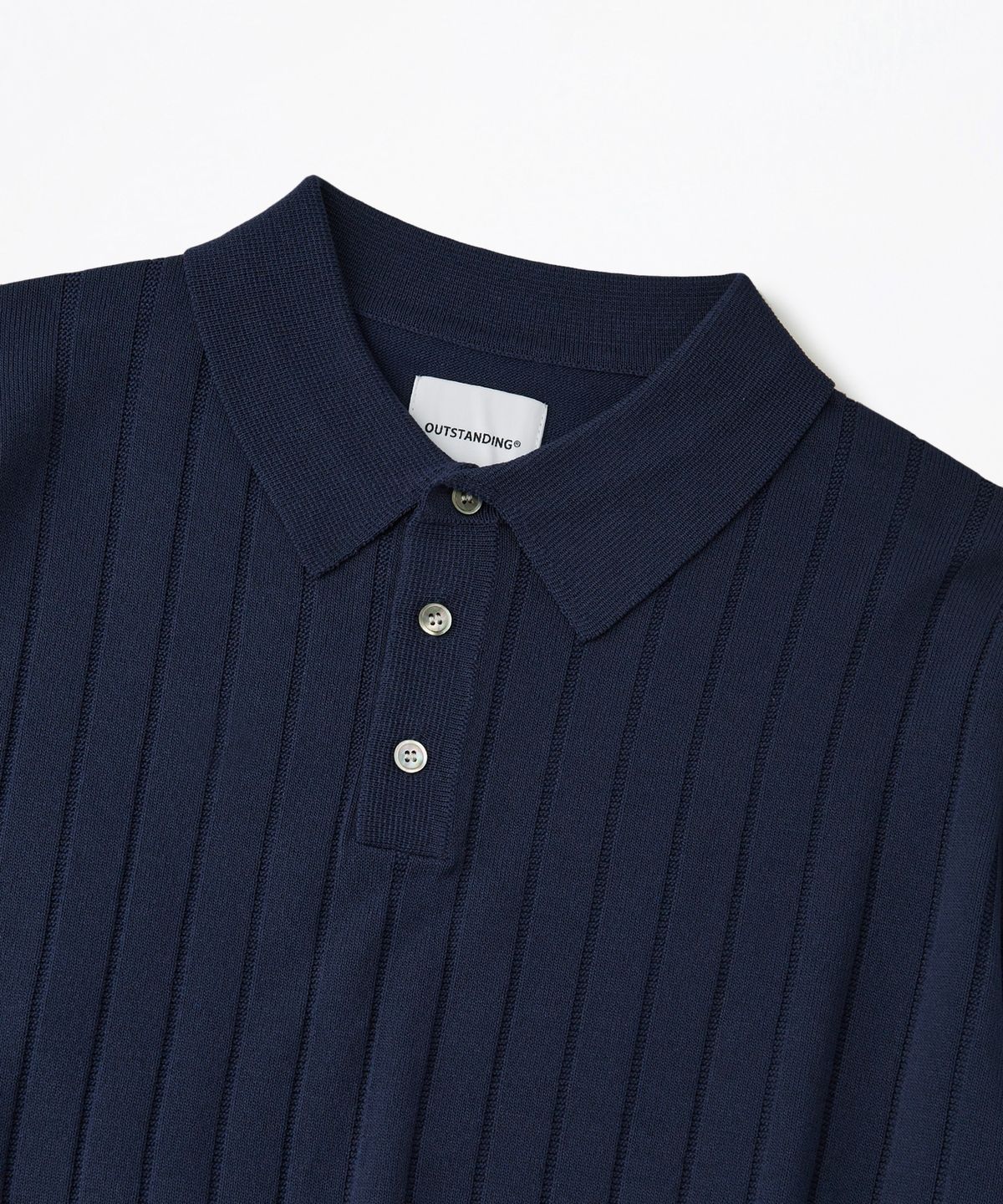 아웃스탠딩(OUTSTANDING) HS STRIPE KNIT COLLAR SHIRT_NAVY