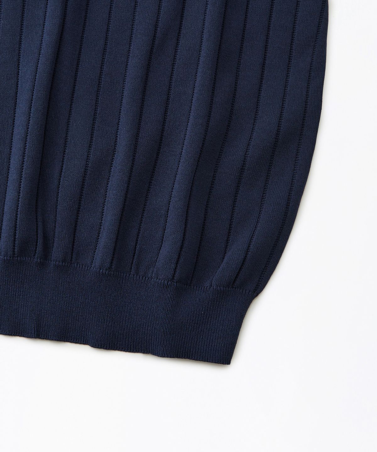아웃스탠딩(OUTSTANDING) HS STRIPE KNIT COLLAR SHIRT_NAVY
