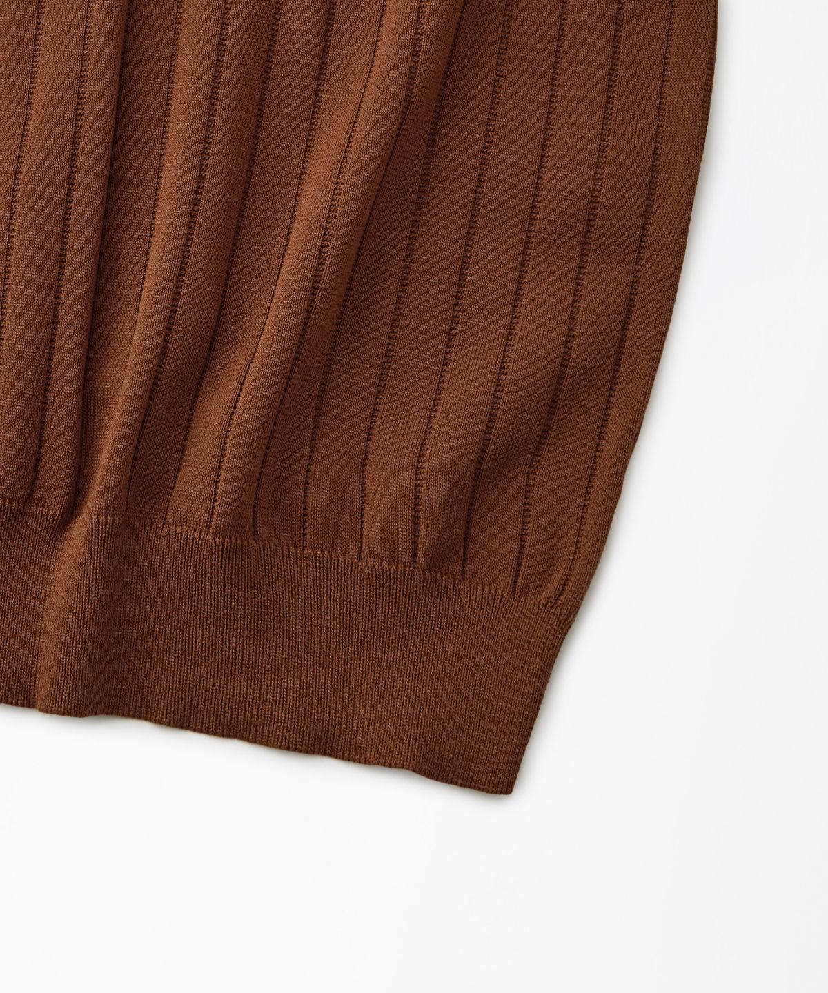 아웃스탠딩(OUTSTANDING) HS STRIPE KNIT COLLAR SHIRT_BRICK