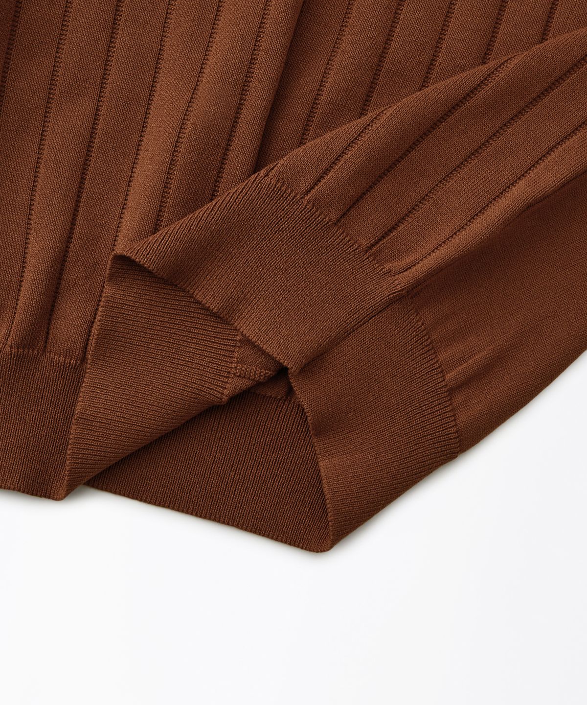 아웃스탠딩(OUTSTANDING) HS STRIPE KNIT COLLAR SHIRT_BRICK