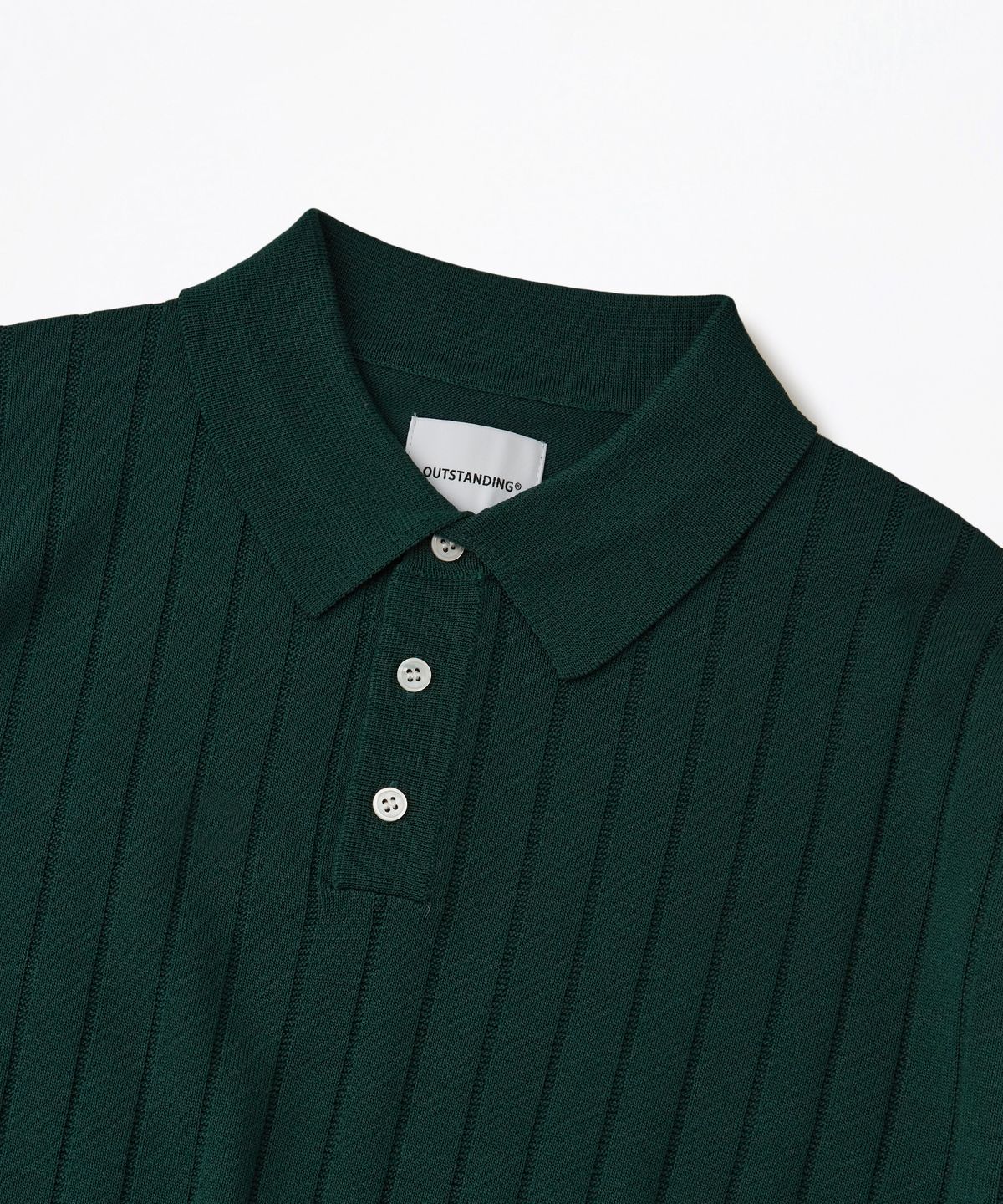 아웃스탠딩(OUTSTANDING) HS STRIPE KNIT COLLAR SHIRT_GREEN