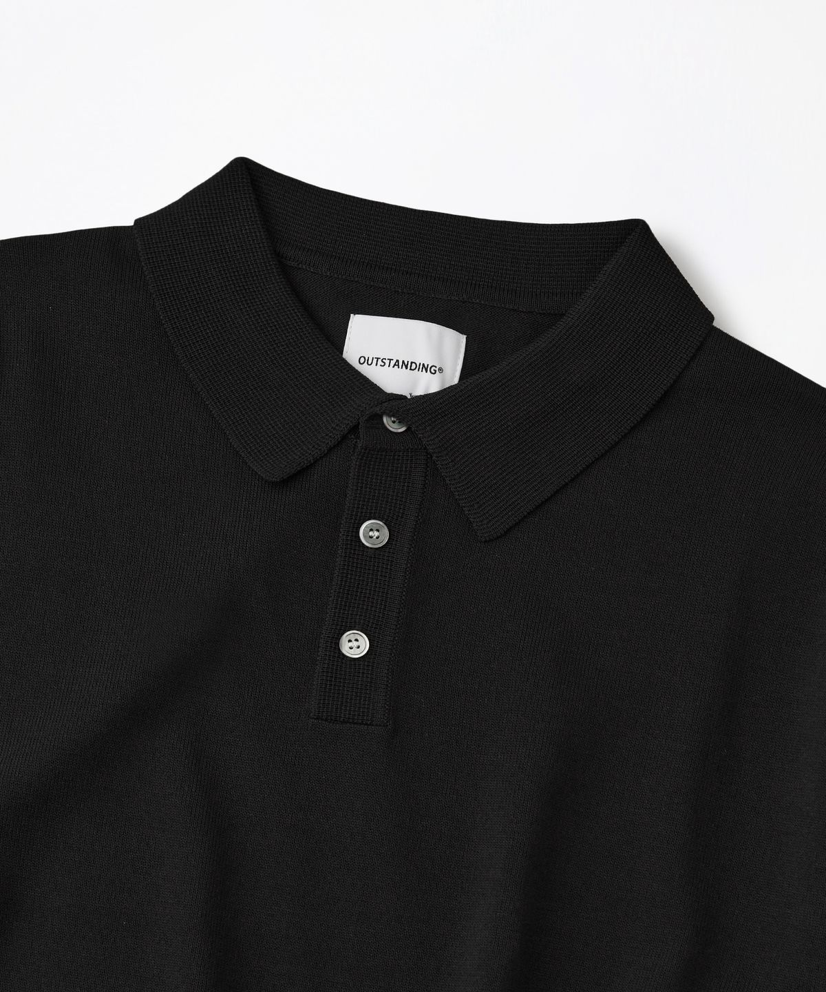 아웃스탠딩(OUTSTANDING) HS KNIT COLLAR SHIRT_BLACK