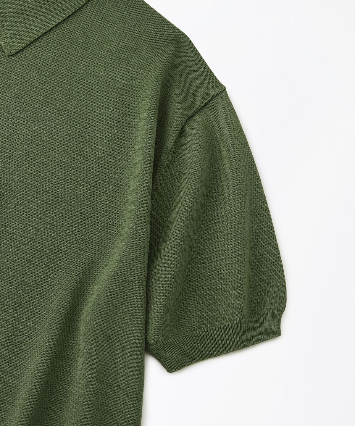 아웃스탠딩(OUTSTANDING) HS KNIT COLLAR SHIRT_OLIVE