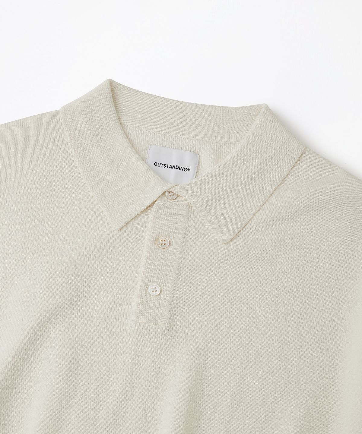 아웃스탠딩(OUTSTANDING) HS KNIT COLLAR SHIRT_IVORY