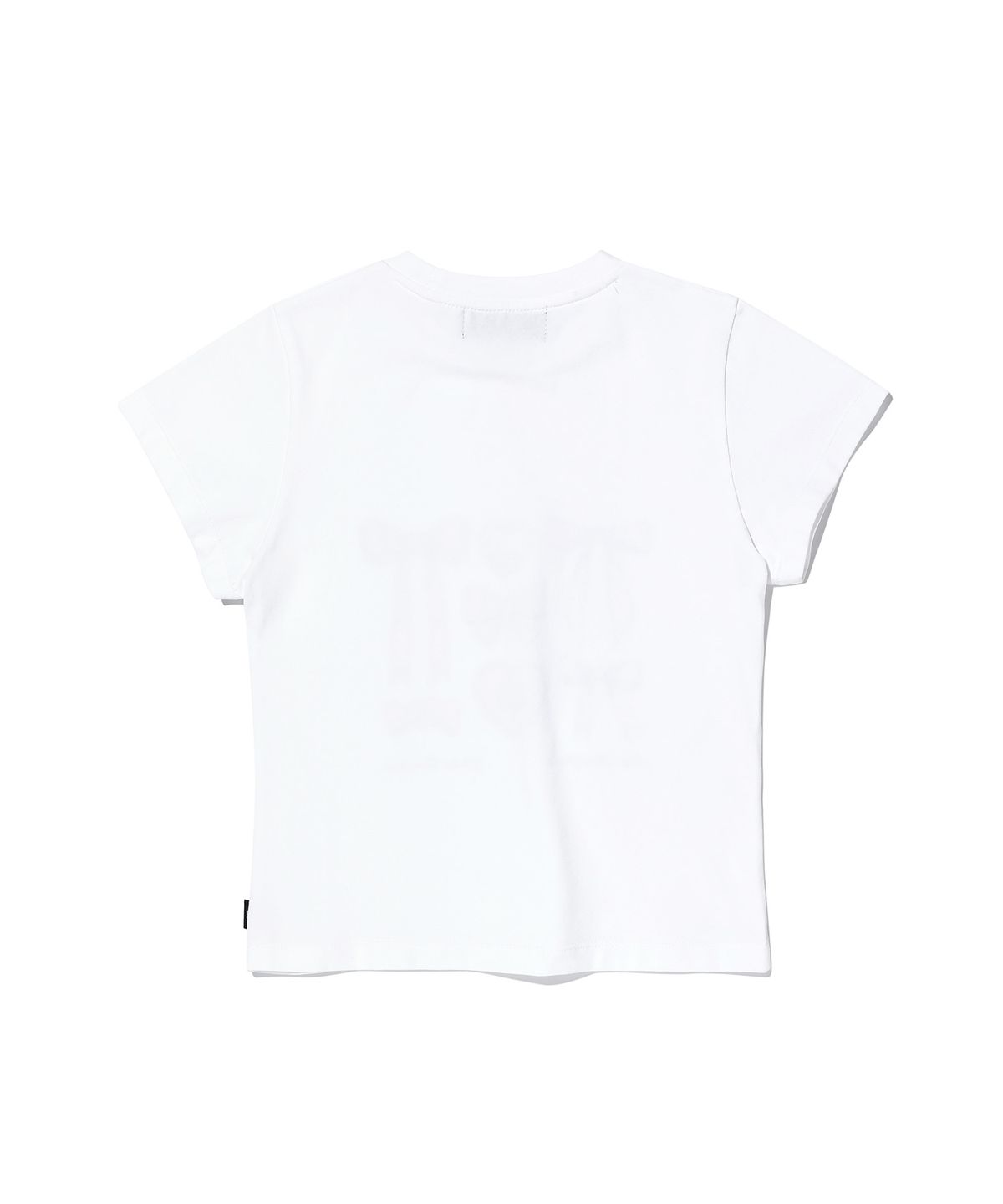 유희(YOUHEE) RIBBON GRAPHIC CROP T-SHIRTS WHITE