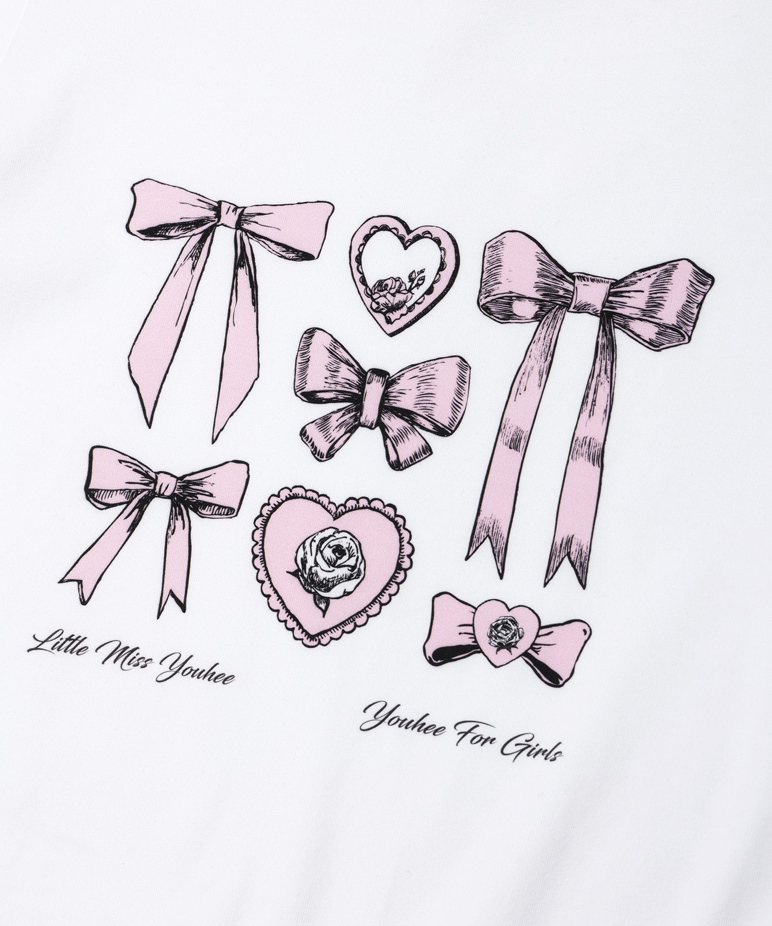 【関税・送料込み】YOUHEE（ユヒ）RIBBON GRAPHIC CROP T-SHIRTS YOUHEE】韓国人気☆RIBBON GRAPHIC CROP T-SHIRTS (YOUHEE/T