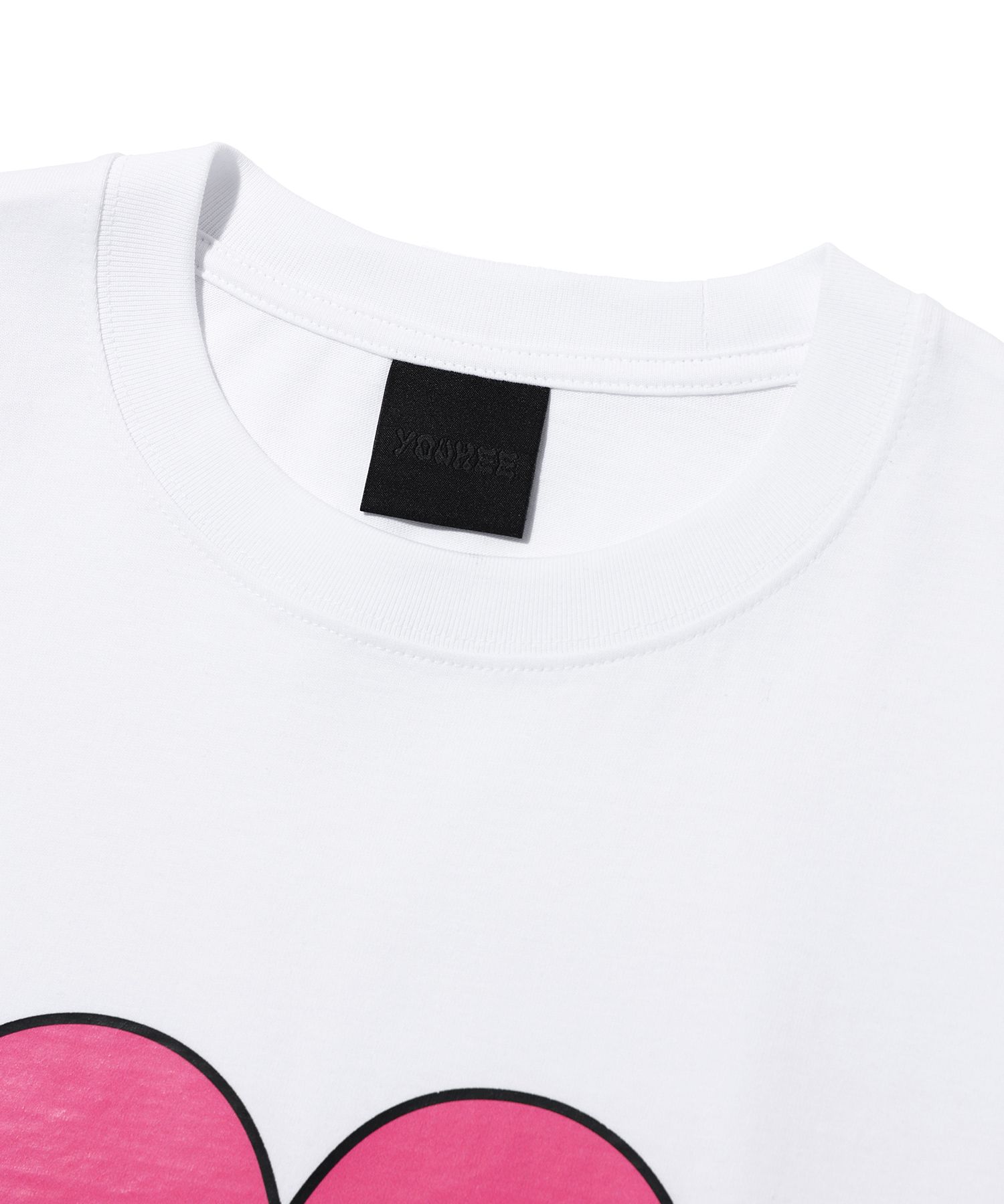 AVENCHUMU ハート Tシャツ ホワイト プレイコムデギャルソン ハートロゴワッペン付き半袖Tシャツ