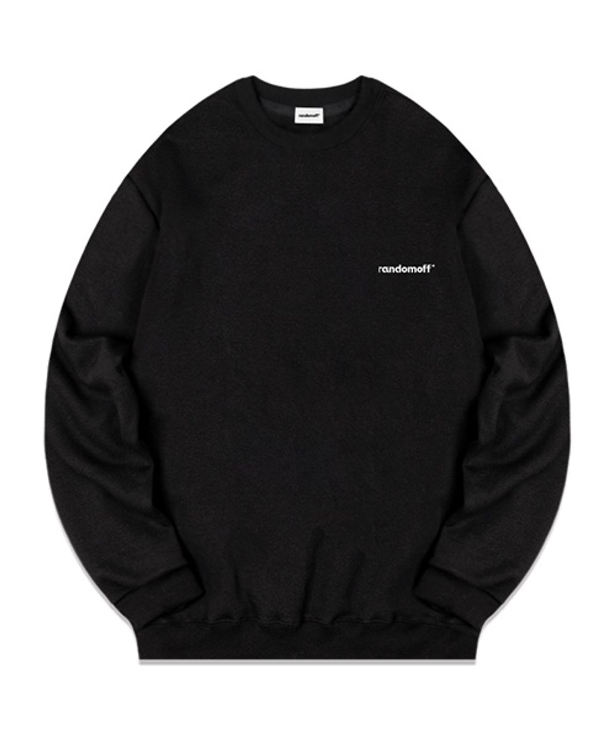 랜덤오프(RANDOMOFF) BASIC LOGO MINI 맨투맨 [블랙]
