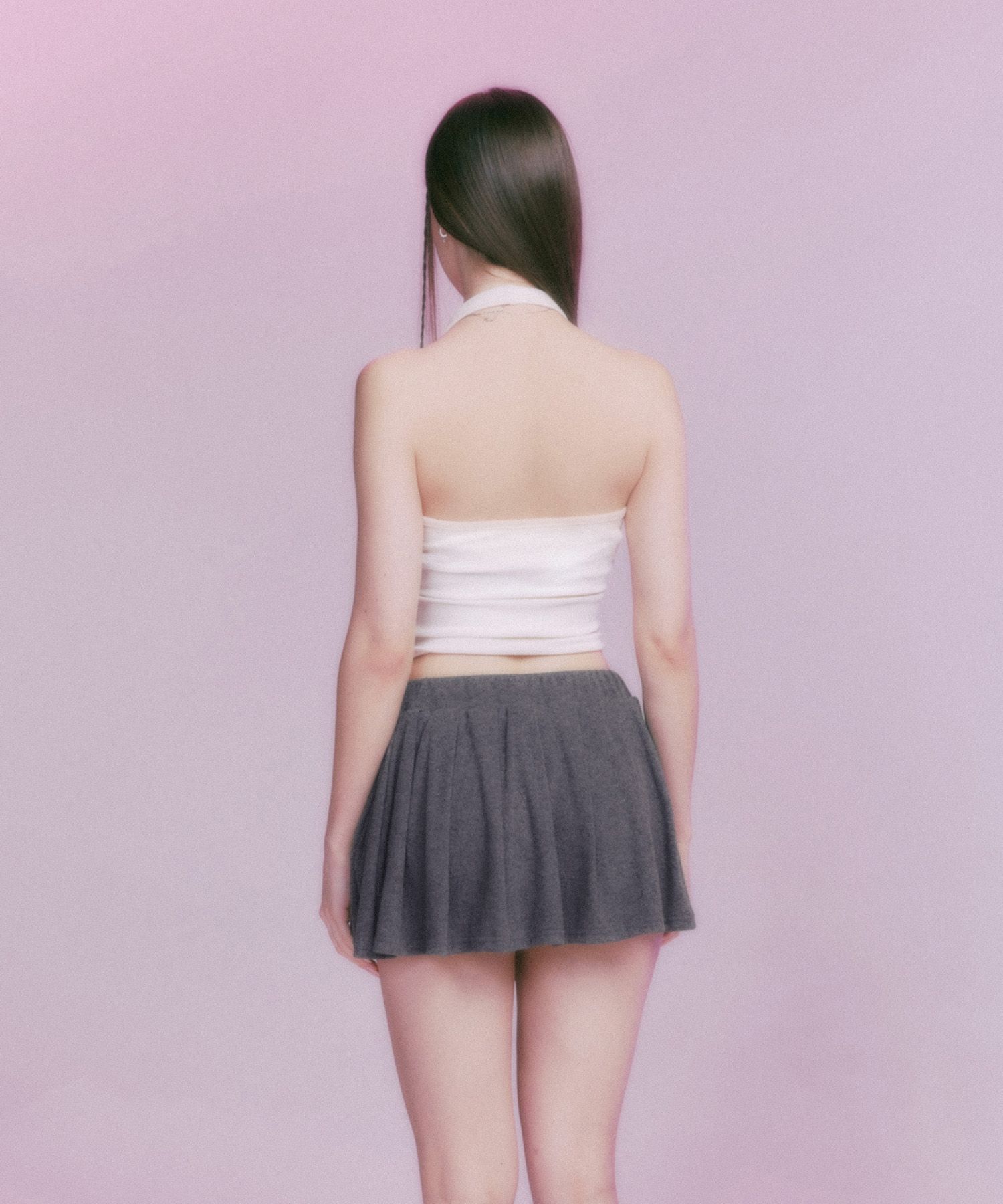 ♥ MOON FAIRY ♥MF CLASSIC LOGO HALTER TOP MUSINSA | MOON FAIRY MF Classic Logo Halter Top-Ivory