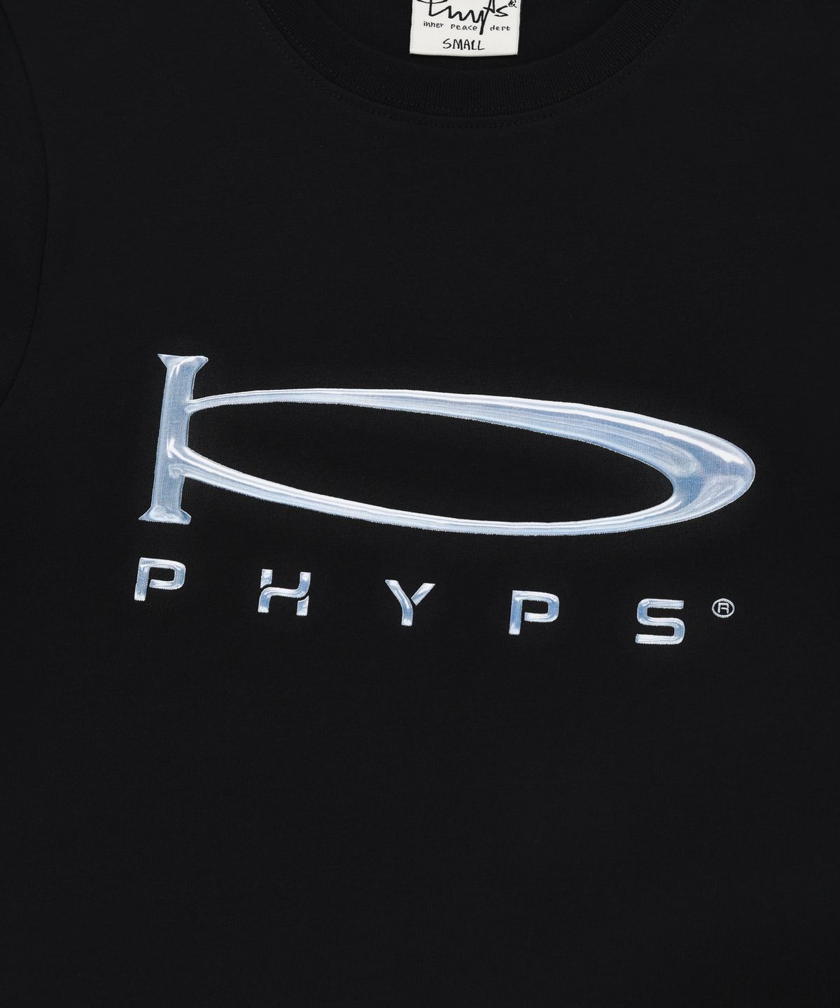피지컬 디파트먼트(PHYSICAL DEPARTMENT) 우먼즈 3D-ACTIVE 메탈 슬림핏 숏슬리브 블랙