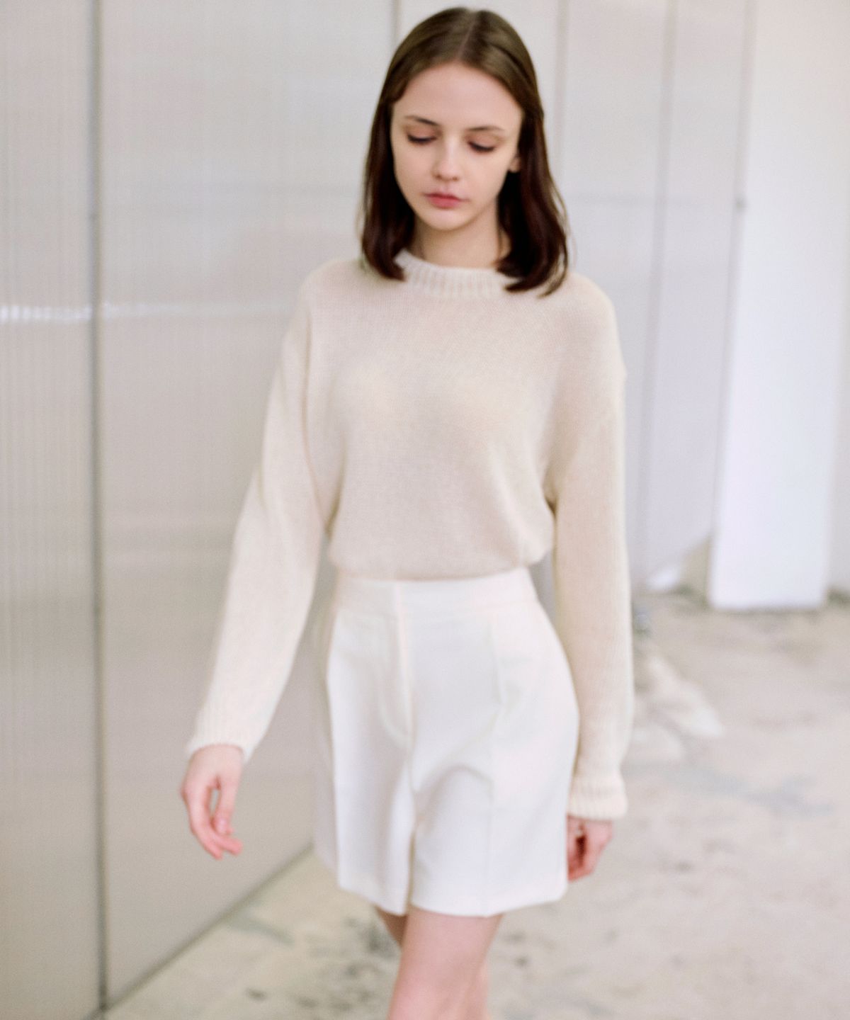랭5(LANG5) [ANNE] SHORT SLACKS [안느] 5부 슬랙스_아이보리
