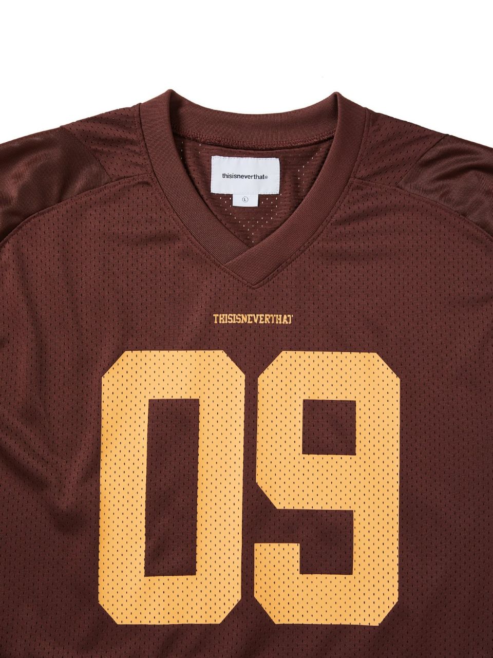MUSINSA | thisisneverthat Mesh Football Jersey Burgundy