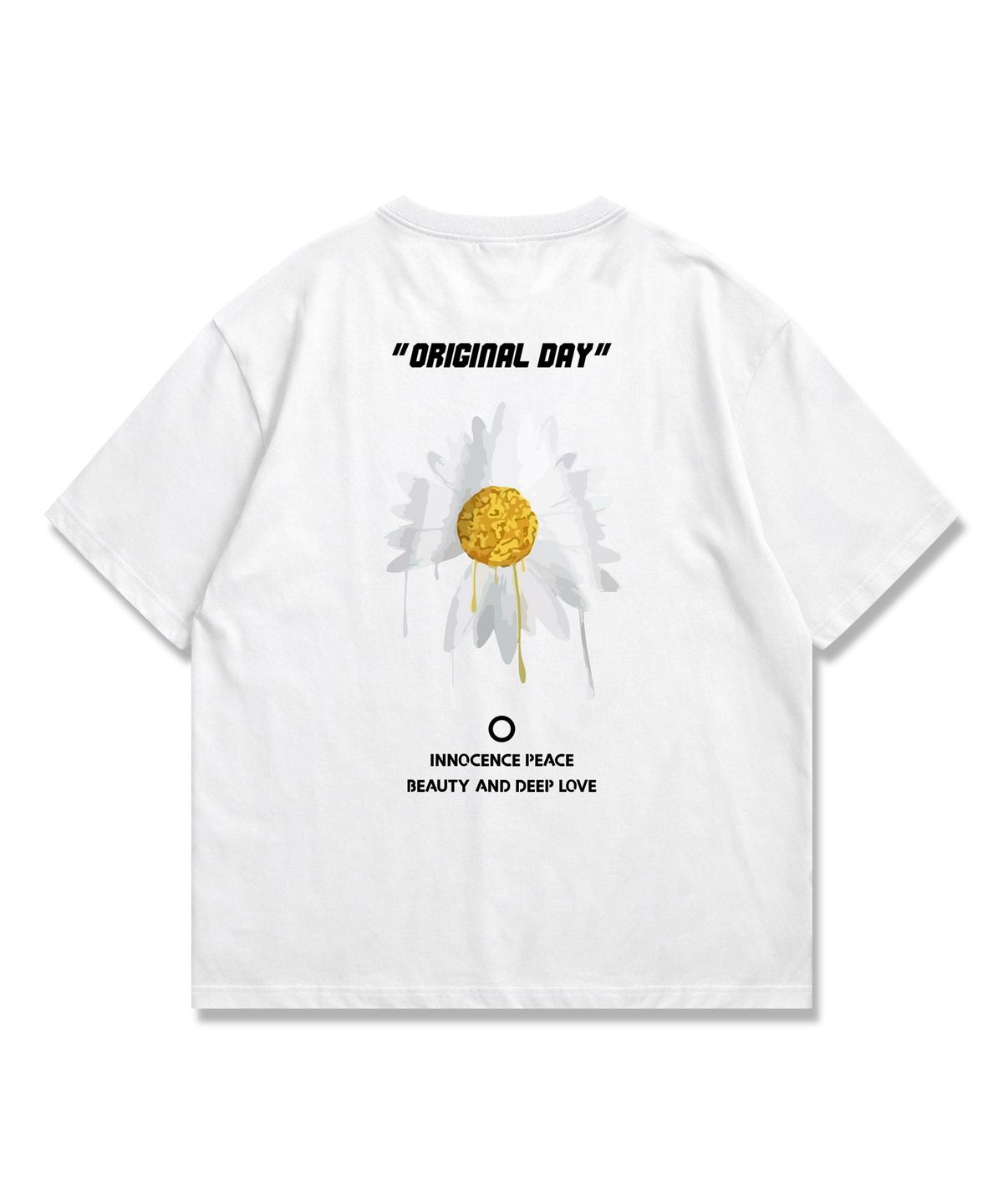 오리지널데이(ORIGINALDAY) 드로잉 플라워 그래픽 반팔 티셔츠 남녀공용 오버핏_White