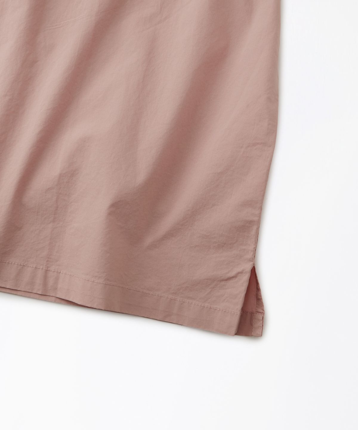 아웃스탠딩(OUTSTANDING) CHAIN STITCH OPEN COLLAR HALF SHIRT_PINK