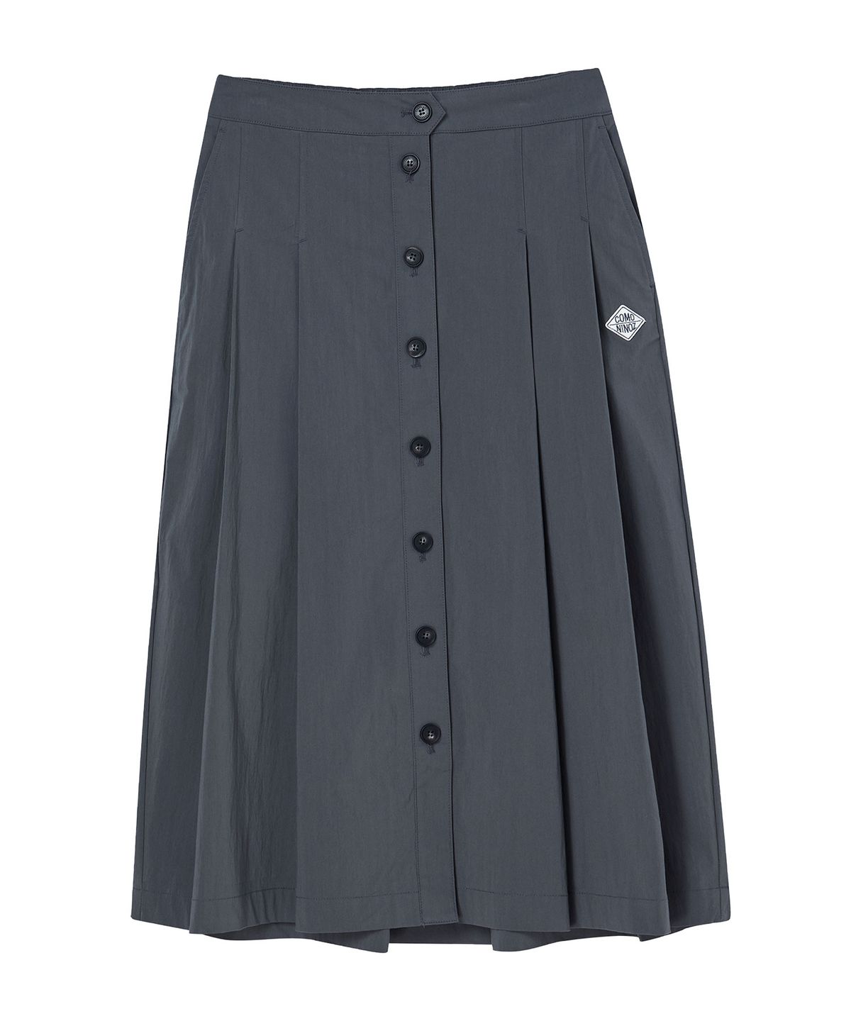 꼬모니노즈(COMONINOZ) W BUTTON PLEATS SKIRT [2 COLOR]