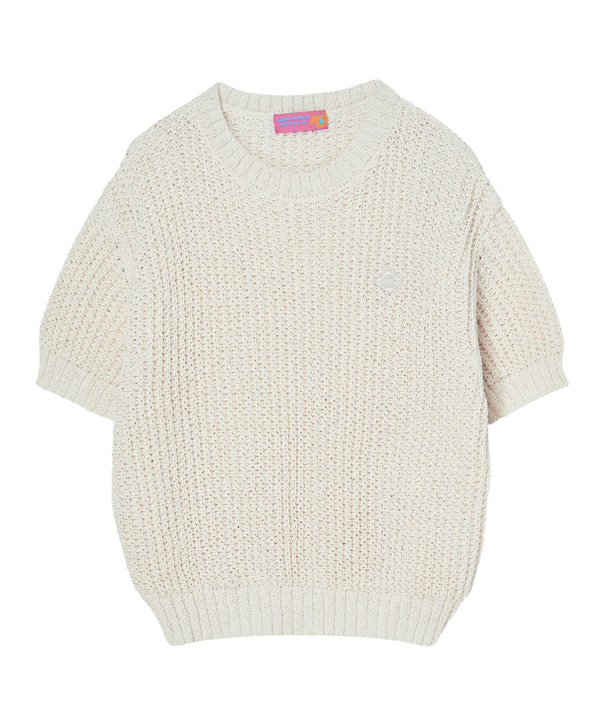 꼬모니노즈(COMONINOZ) ROUND HALF SLEEVE KNIT [4 COLOR]