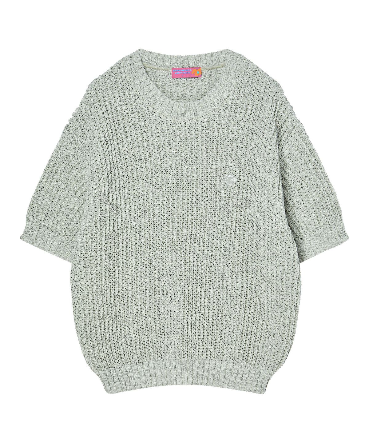 꼬모니노즈(COMONINOZ) ROUND HALF SLEEVE KNIT [4 COLOR]