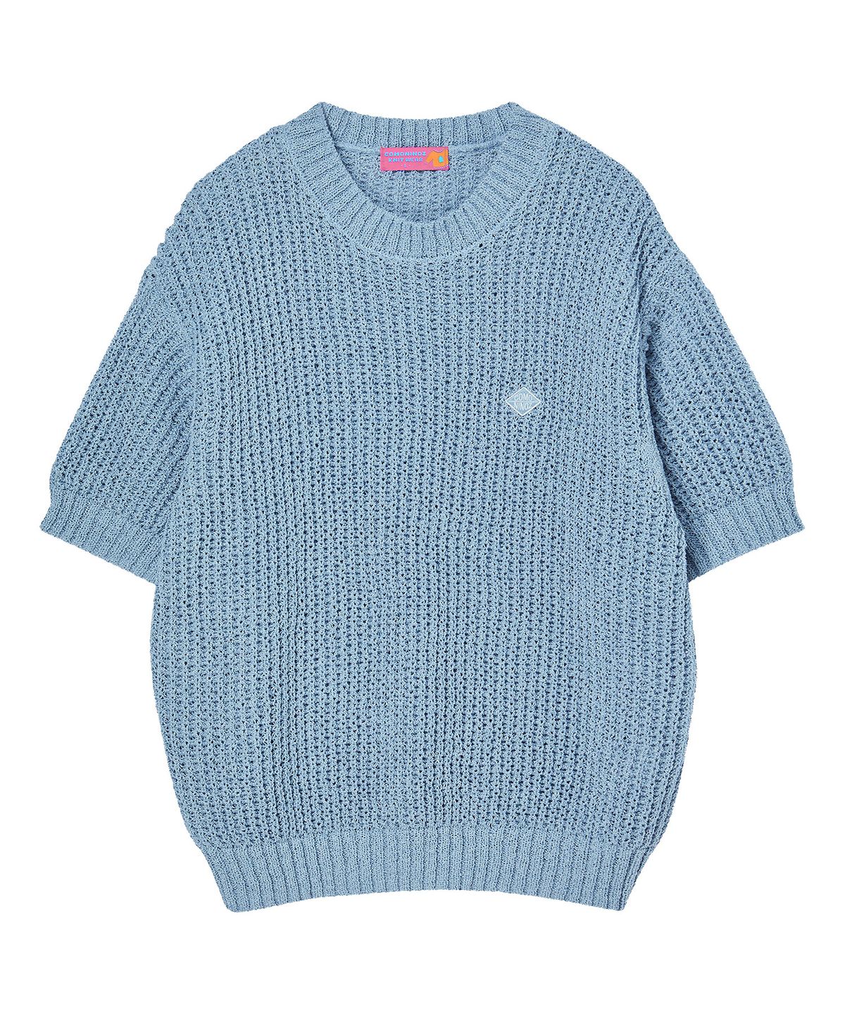 꼬모니노즈(COMONINOZ) ROUND HALF SLEEVE KNIT [4 COLOR]