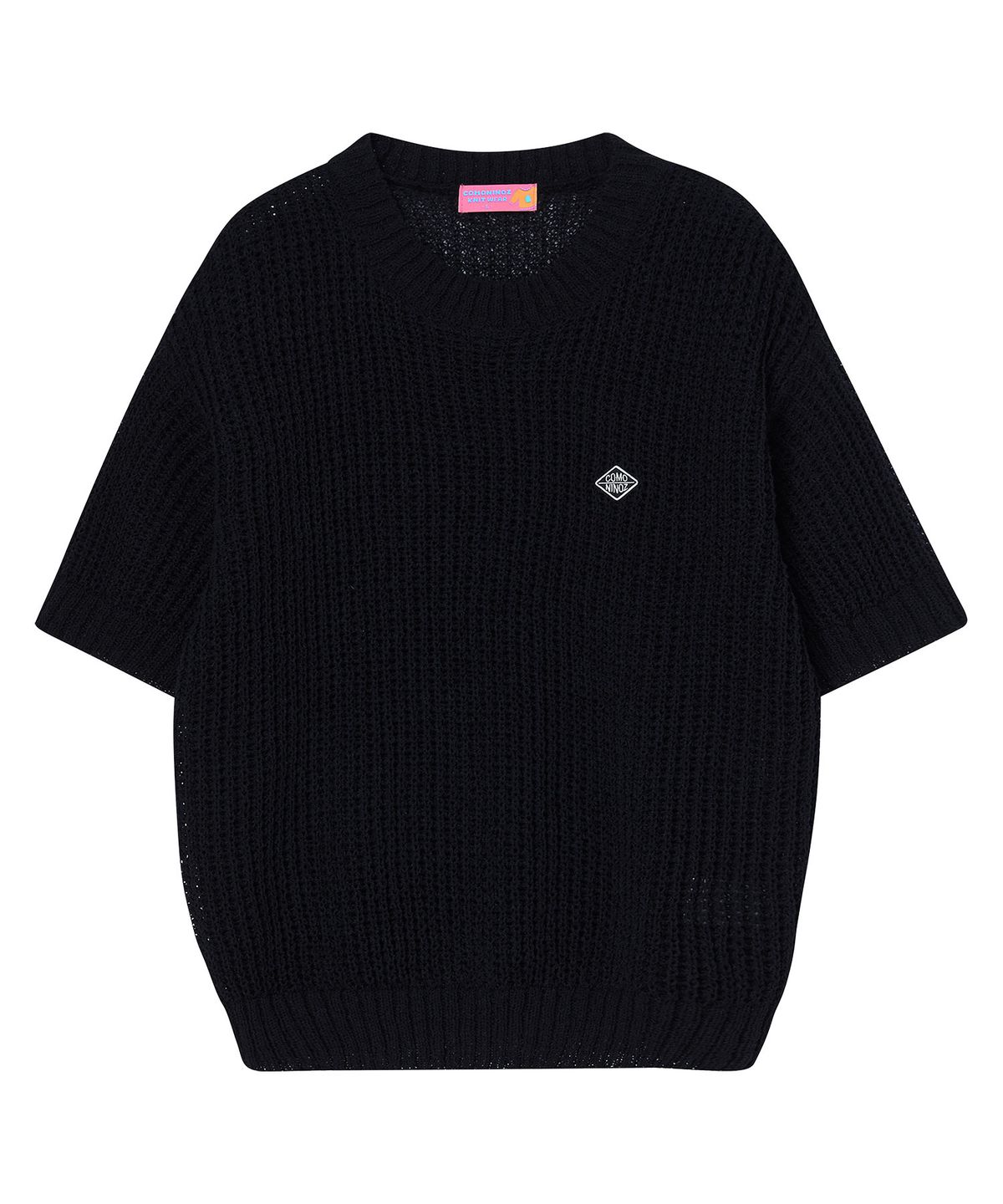 꼬모니노즈(COMONINOZ) ROUND HALF SLEEVE KNIT [4 COLOR]