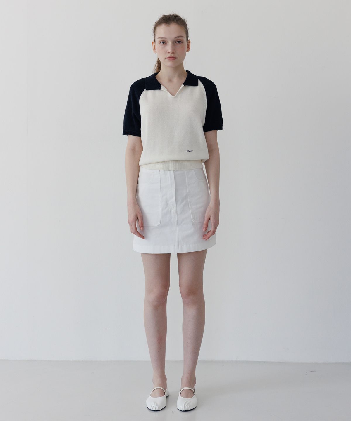 튜드먼트(TTUDEMENT) HALF SLEEVE RAGLAN KNIT IVORY