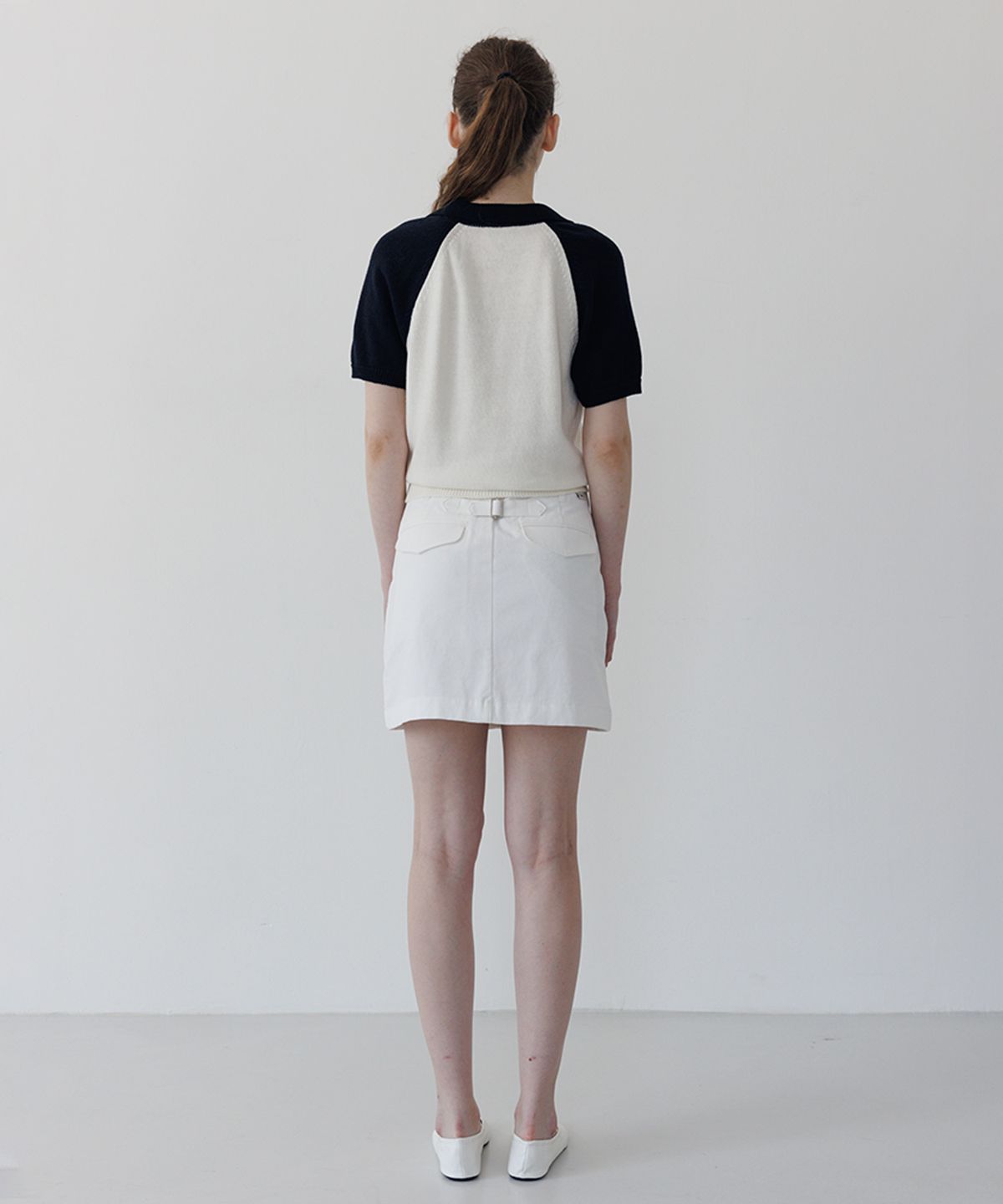 튜드먼트(TTUDEMENT) HALF SLEEVE RAGLAN KNIT IVORY