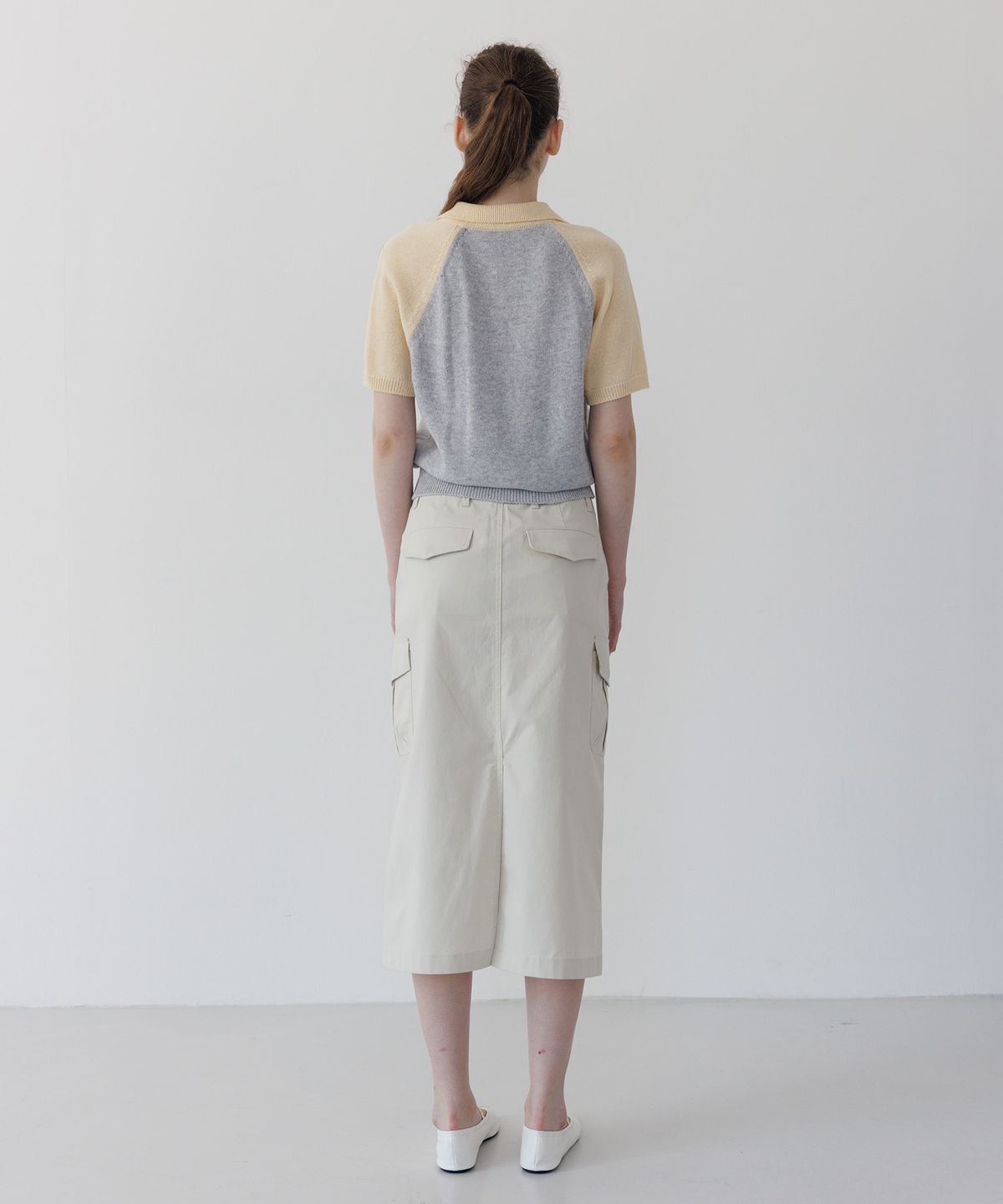 튜드먼트(TTUDEMENT) HALF SLEEVE RAGLAN KNIT GREY