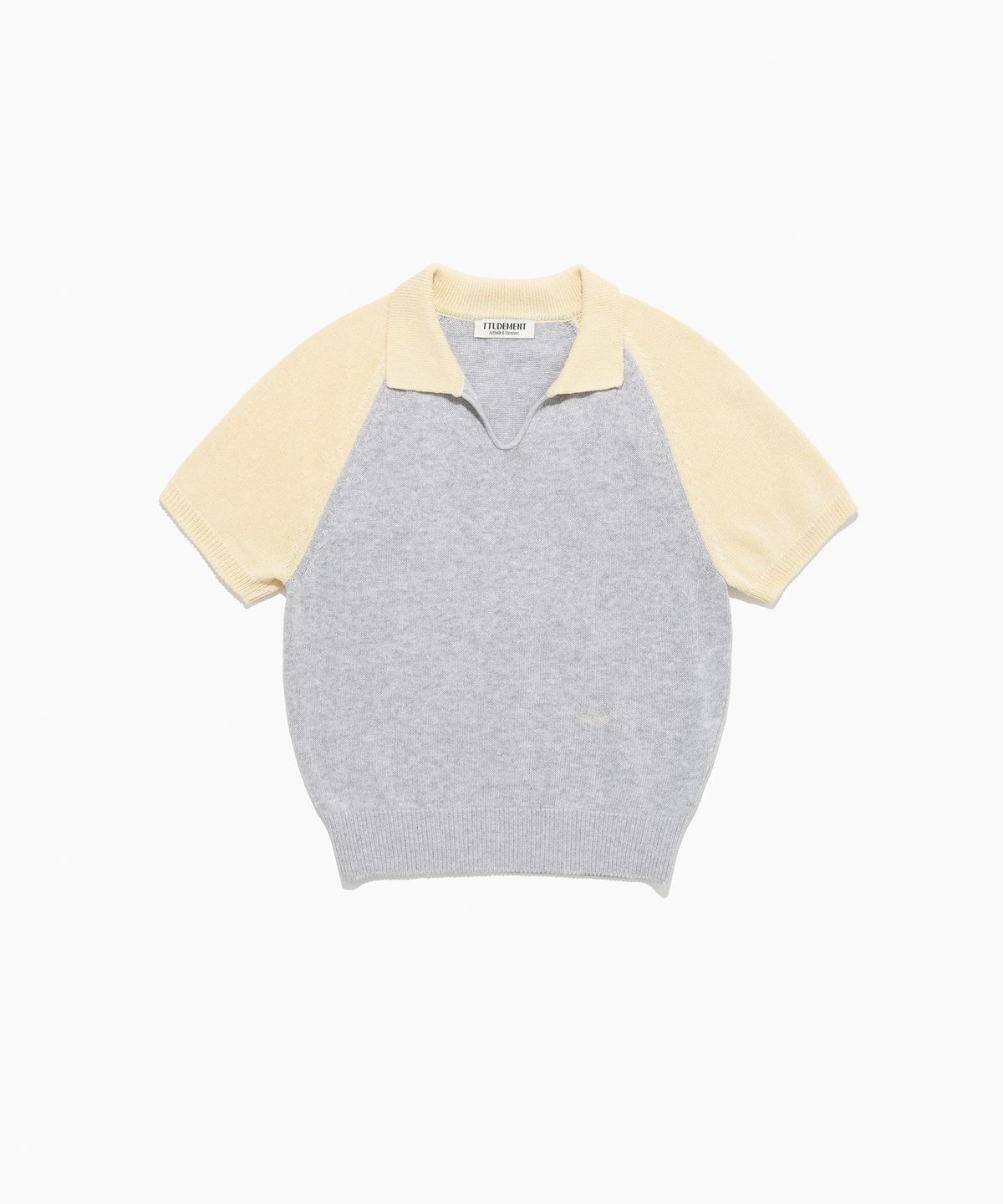 튜드먼트(TTUDEMENT) HALF SLEEVE RAGLAN KNIT GREY