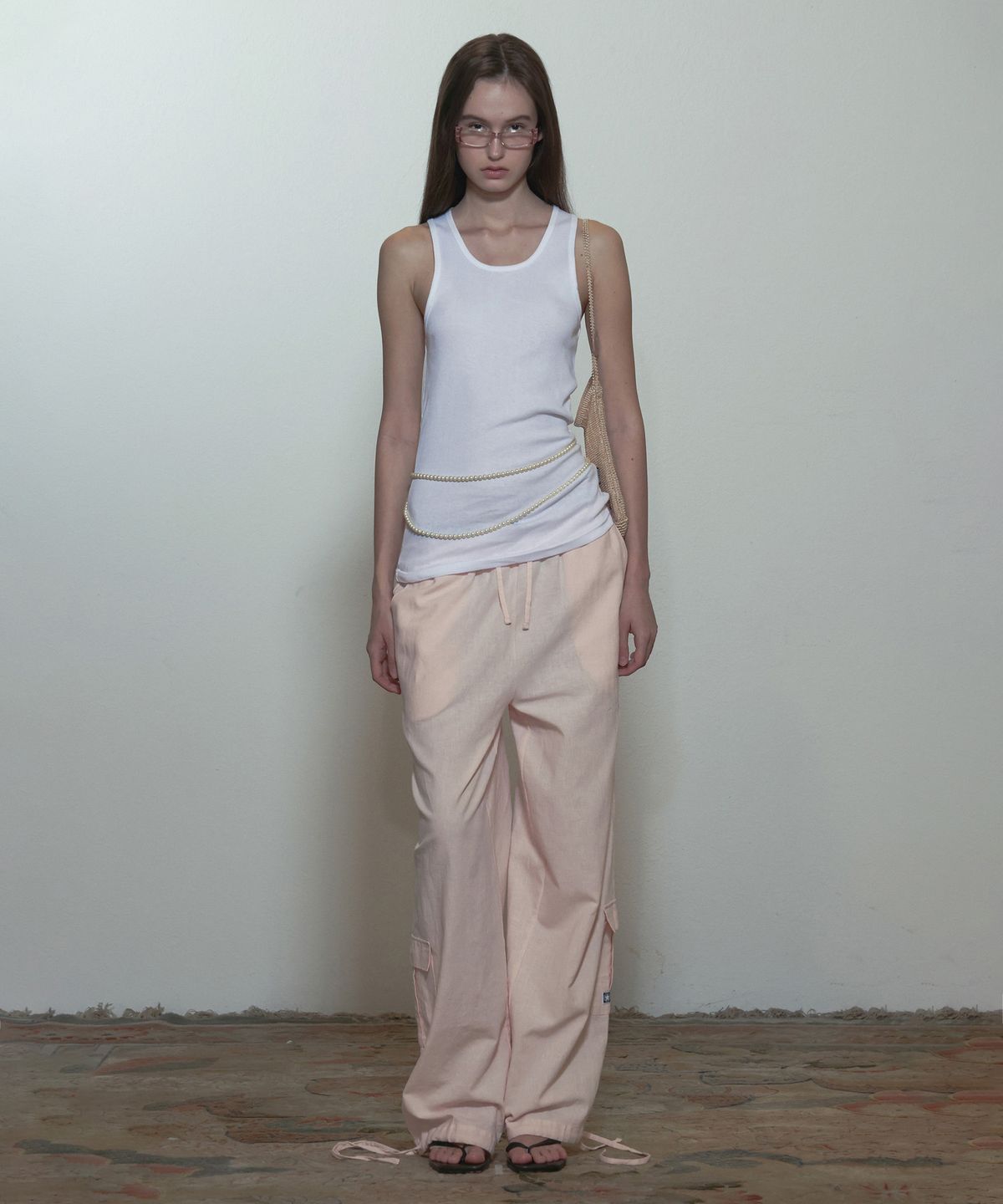 스컬프터(SCULPTOR) Linen Cargo Jogger Pants Pink