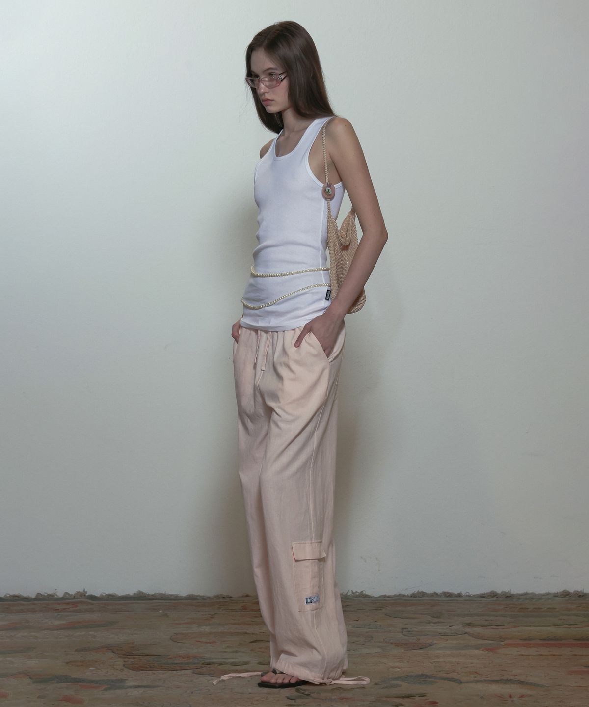 스컬프터(SCULPTOR) Linen Cargo Jogger Pants Pink