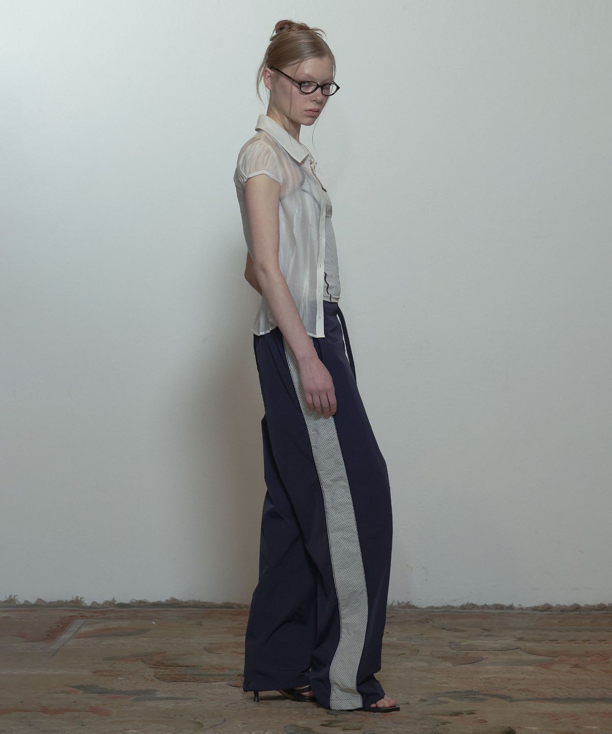 스컬프터(SCULPTOR) Mesh Nylon Track Pants Navy