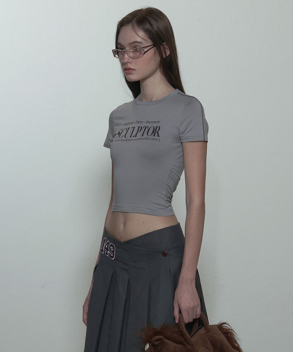 스컬프터(SCULPTOR) Sports Lettering Tee Gray