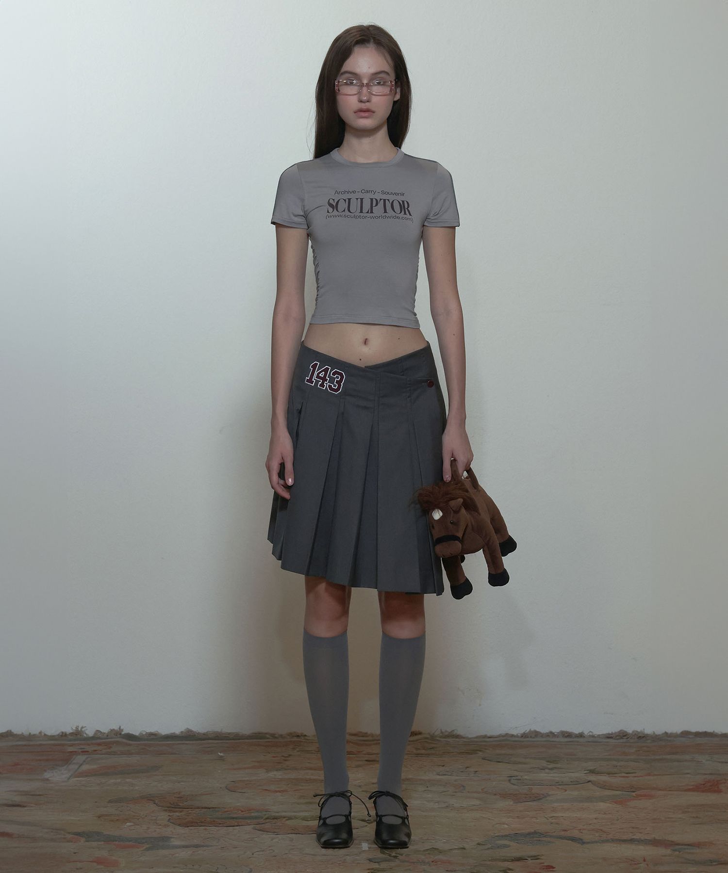★SCULPTOR★ Sports Lettering Tee Gray SC24S271GY MUSINSA | SCULPTOR Sports Lettering Tee Gray