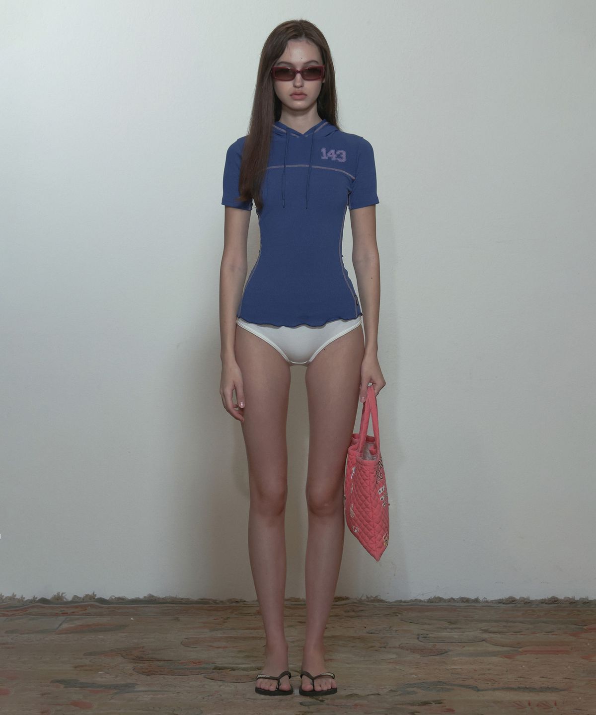 스컬프터(SCULPTOR) ILY Numbering Hoodie Tee Vintage Blue